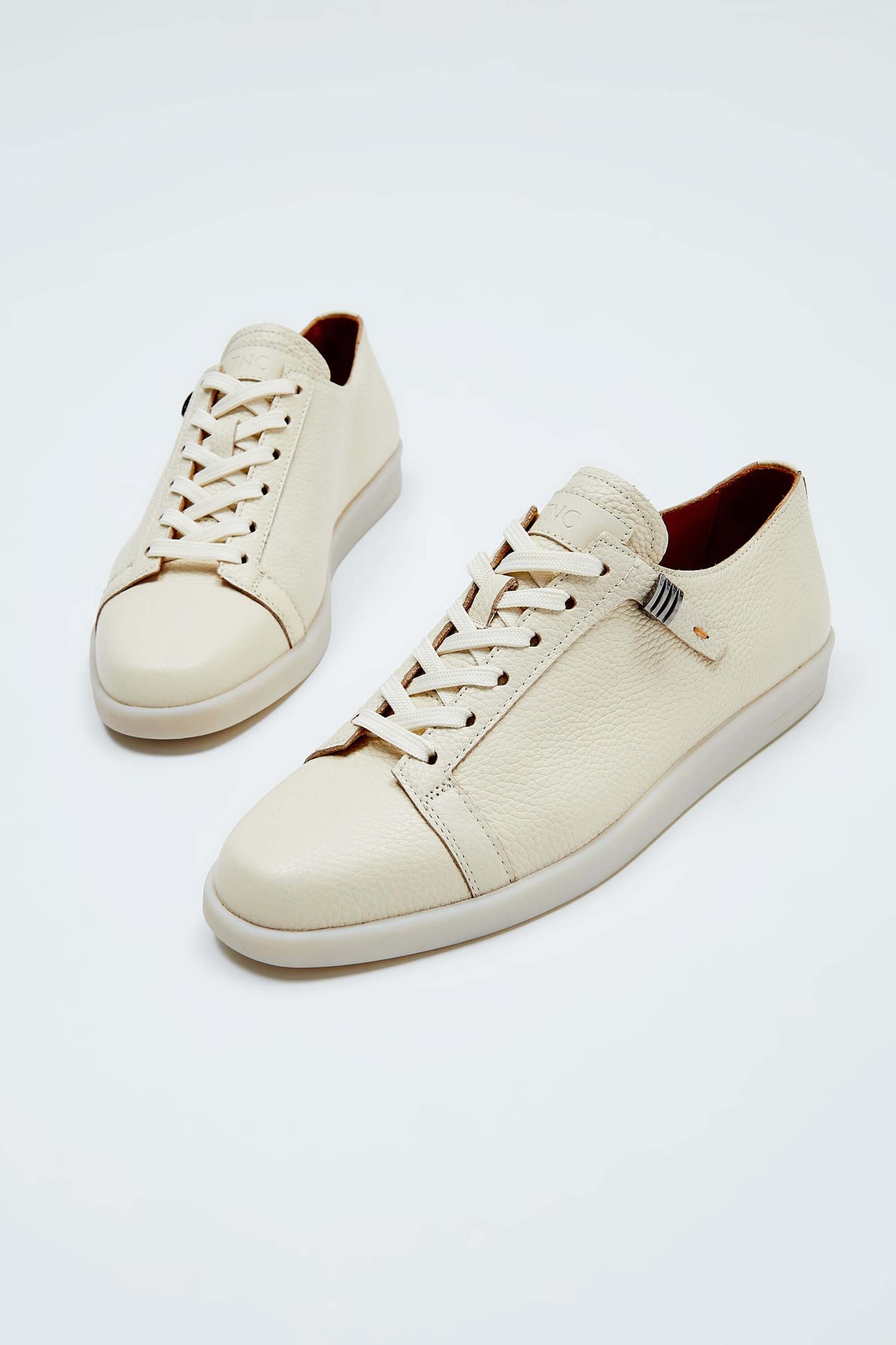 Tamer Tanca Tamer Tanca Bej Erkek Hakiki Deri Fildişi Sneakers &amp; Spor Ayakkabı | FashFed Bej - 6. görsel