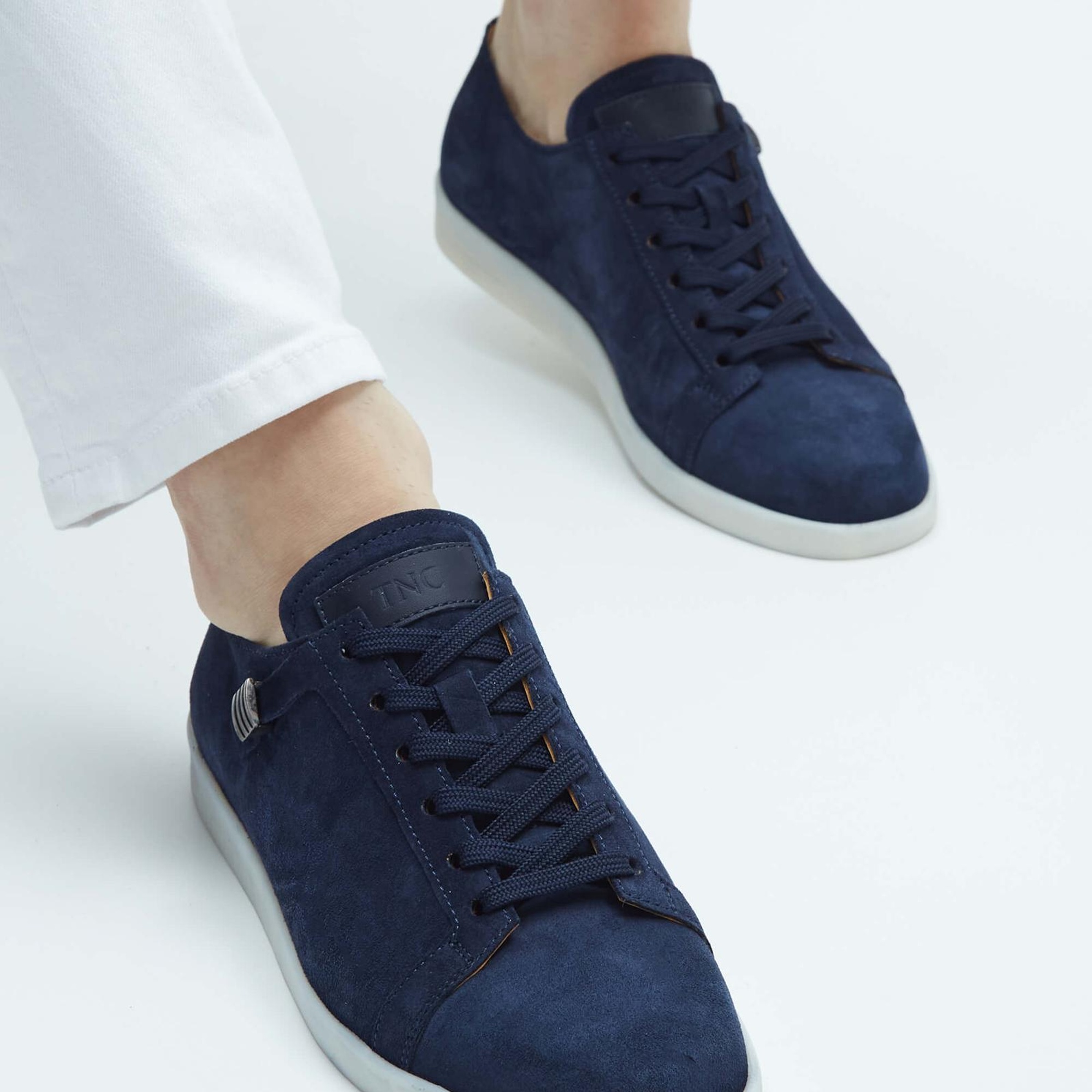 Tamer Tanca Erkek Hakiki Deri Lacivert Süet Sneakers & Spor Ayakkabı