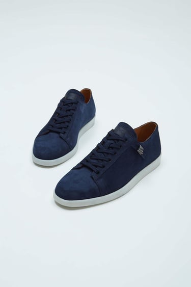  Tamer Tanca Erkek Hakiki Deri Lacivert Süet Sneakers & Spor Ayakkabı