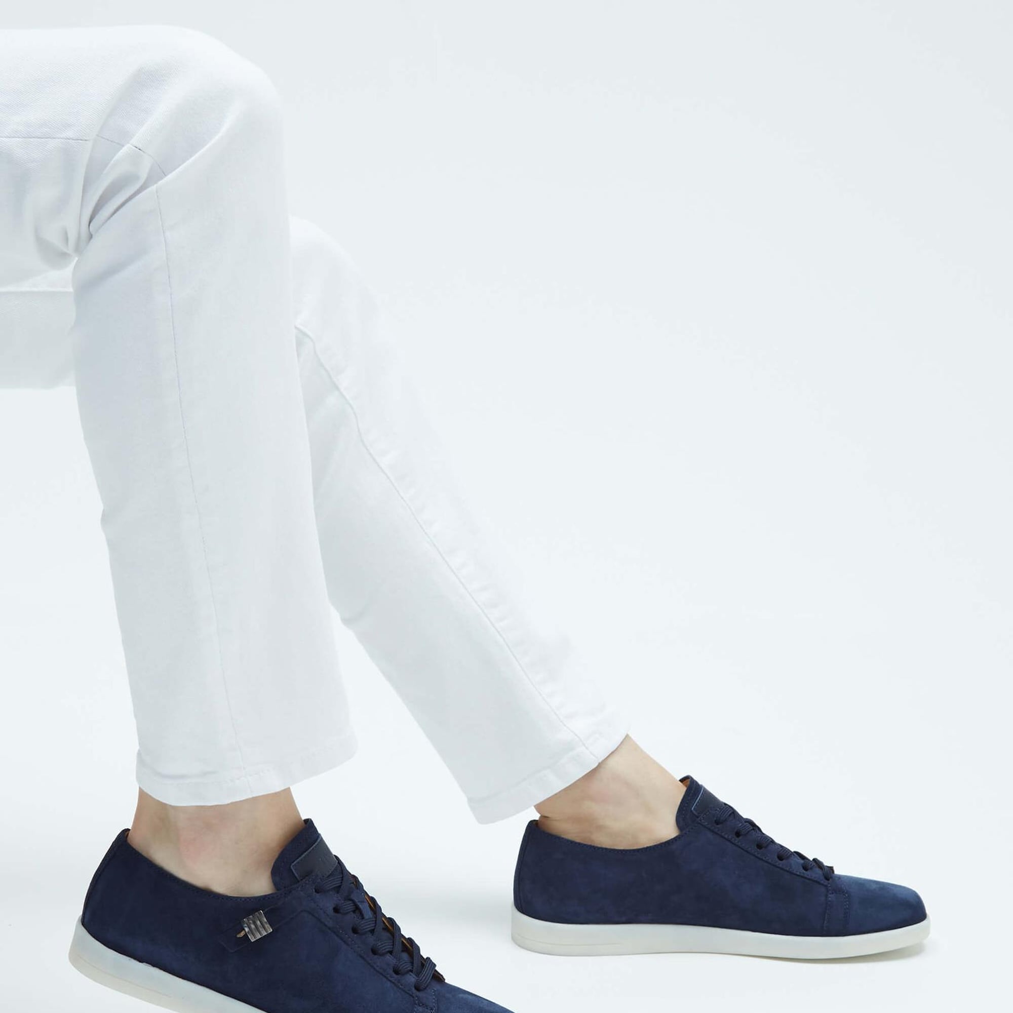 Tamer Tanca Erkek Hakiki Deri Lacivert Süet Sneakers & Spor Ayakkabı