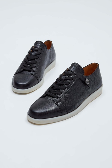  Tamer Tanca Erkek Hakiki Deri Siyah Sneakers & Spor Ayakkabı
