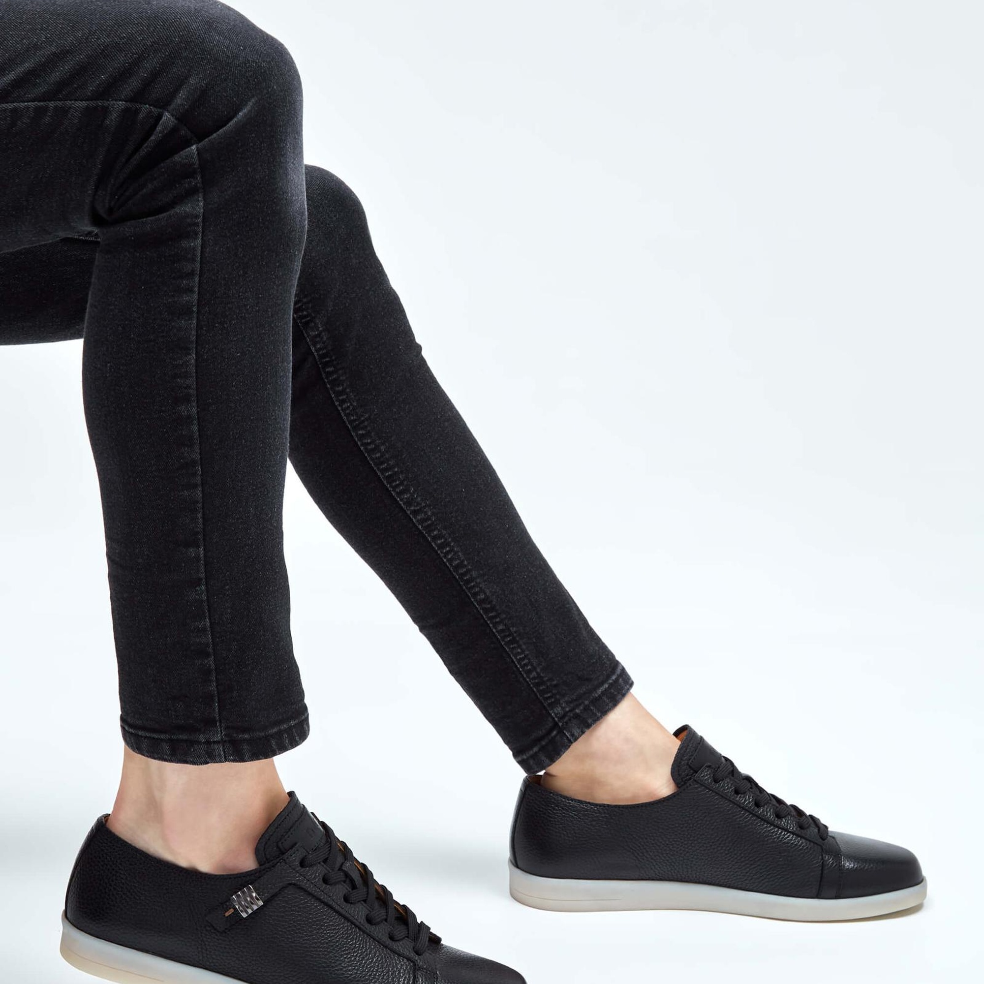 Tamer Tanca Erkek Hakiki Deri Siyah Sneakers & Spor Ayakkabı