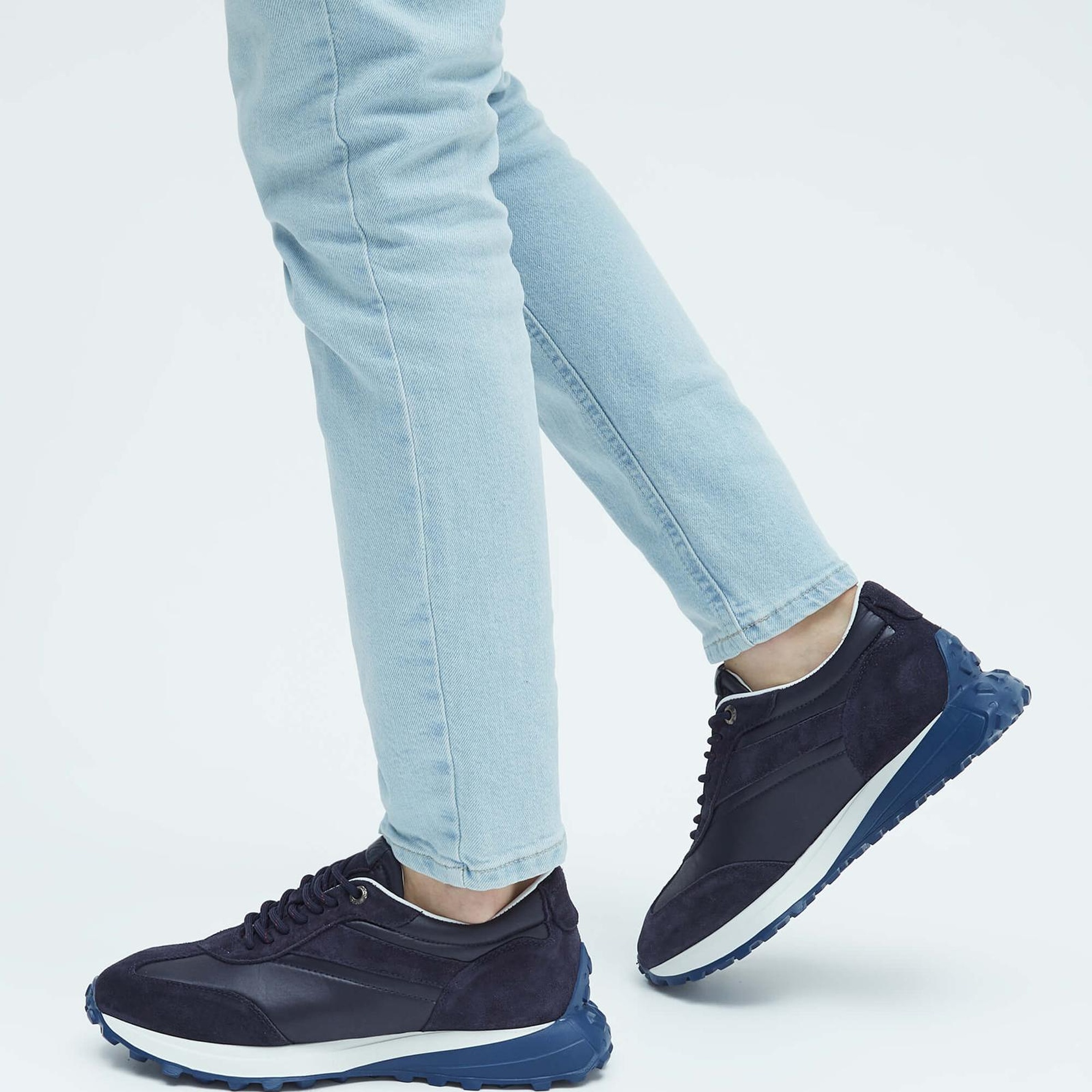 Tamer Tanca Erkek Hakiki Deri Lacivert Sneakers & Spor Ayakkabı