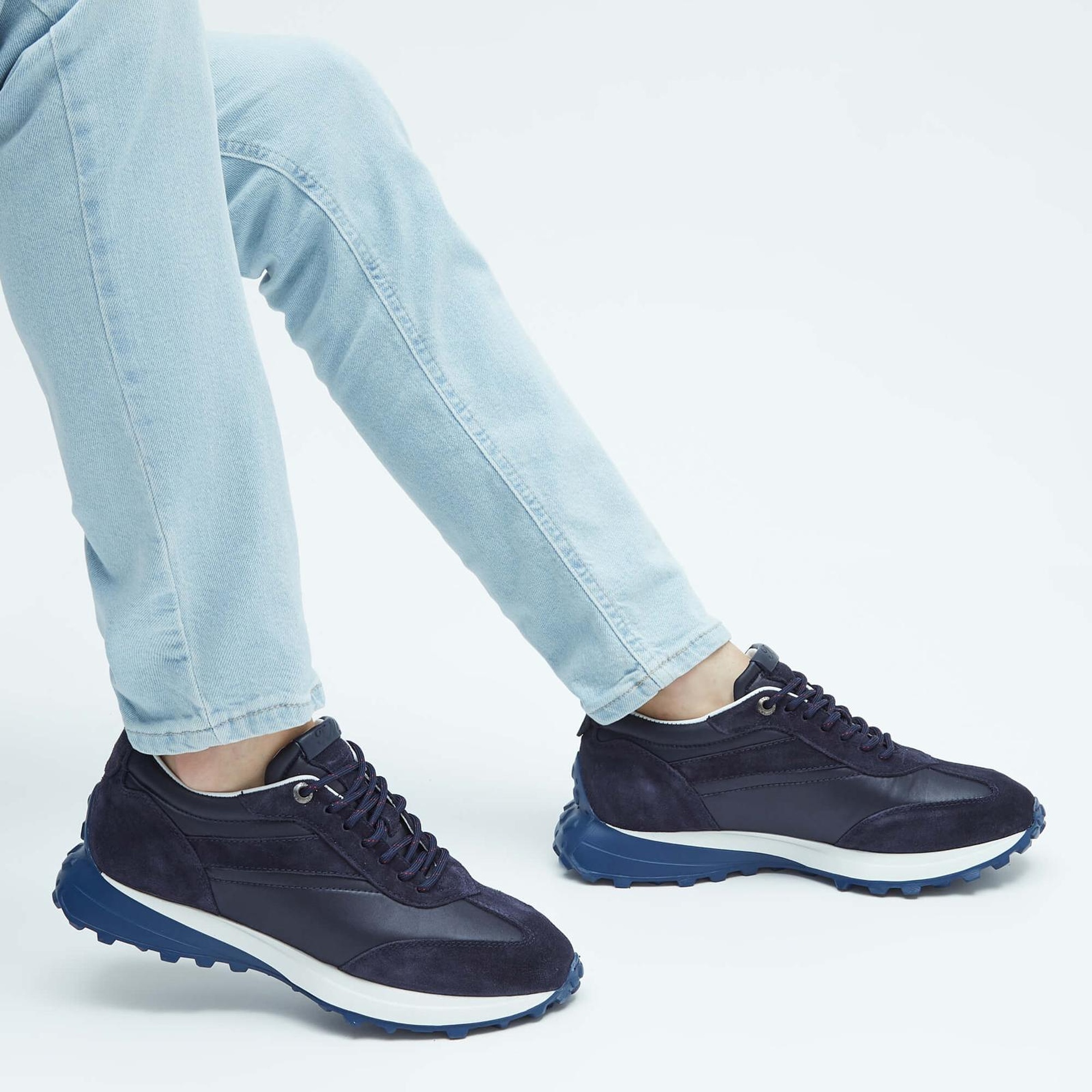 Tamer Tanca Erkek Hakiki Deri Lacivert Sneakers & Spor Ayakkabı