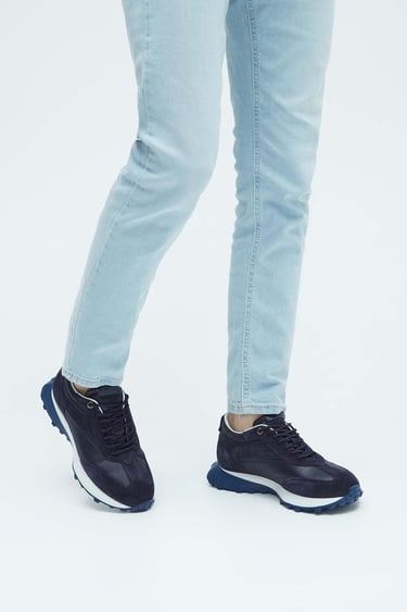  Tamer Tanca Erkek Hakiki Deri Lacivert Sneakers & Spor Ayakkabı