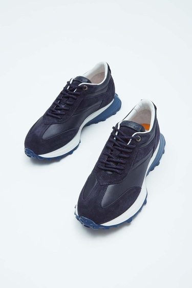  Tamer Tanca Erkek Hakiki Deri Lacivert Sneakers & Spor Ayakkabı