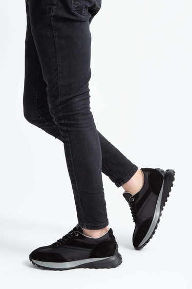  Tamer Tanca Erkek Hakiki Deri Siyah Sneakers & Spor Ayakkabı