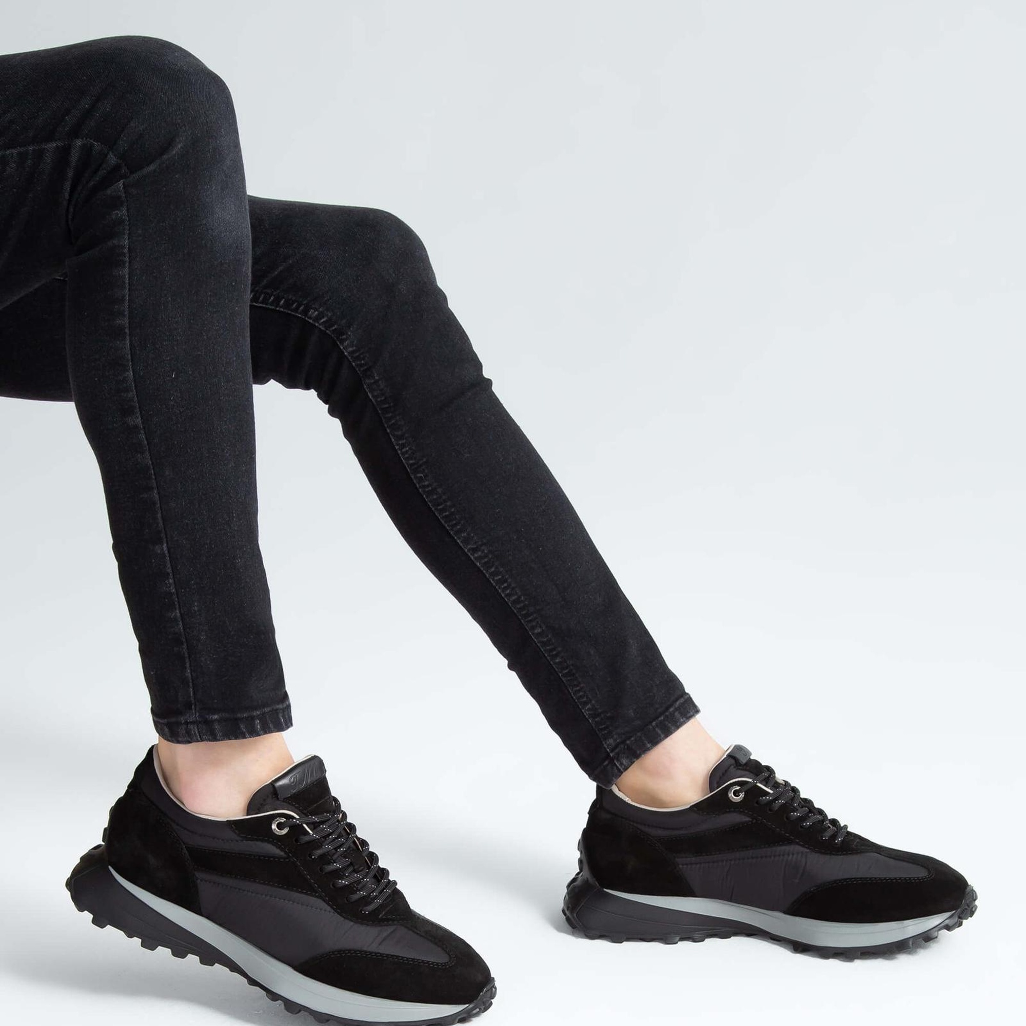 Tamer Tanca Erkek Hakiki Deri Siyah Sneakers & Spor Ayakkabı