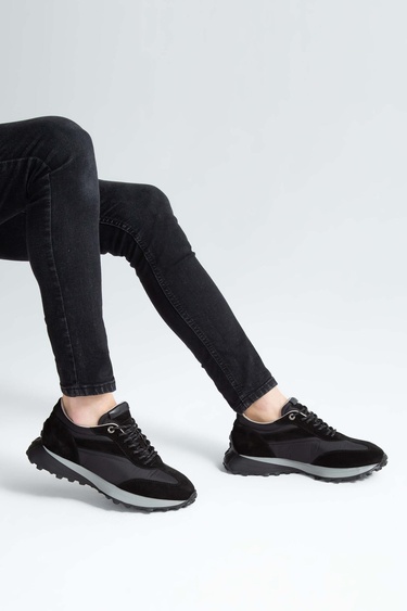  Tamer Tanca Erkek Hakiki Deri Siyah Sneakers & Spor Ayakkabı