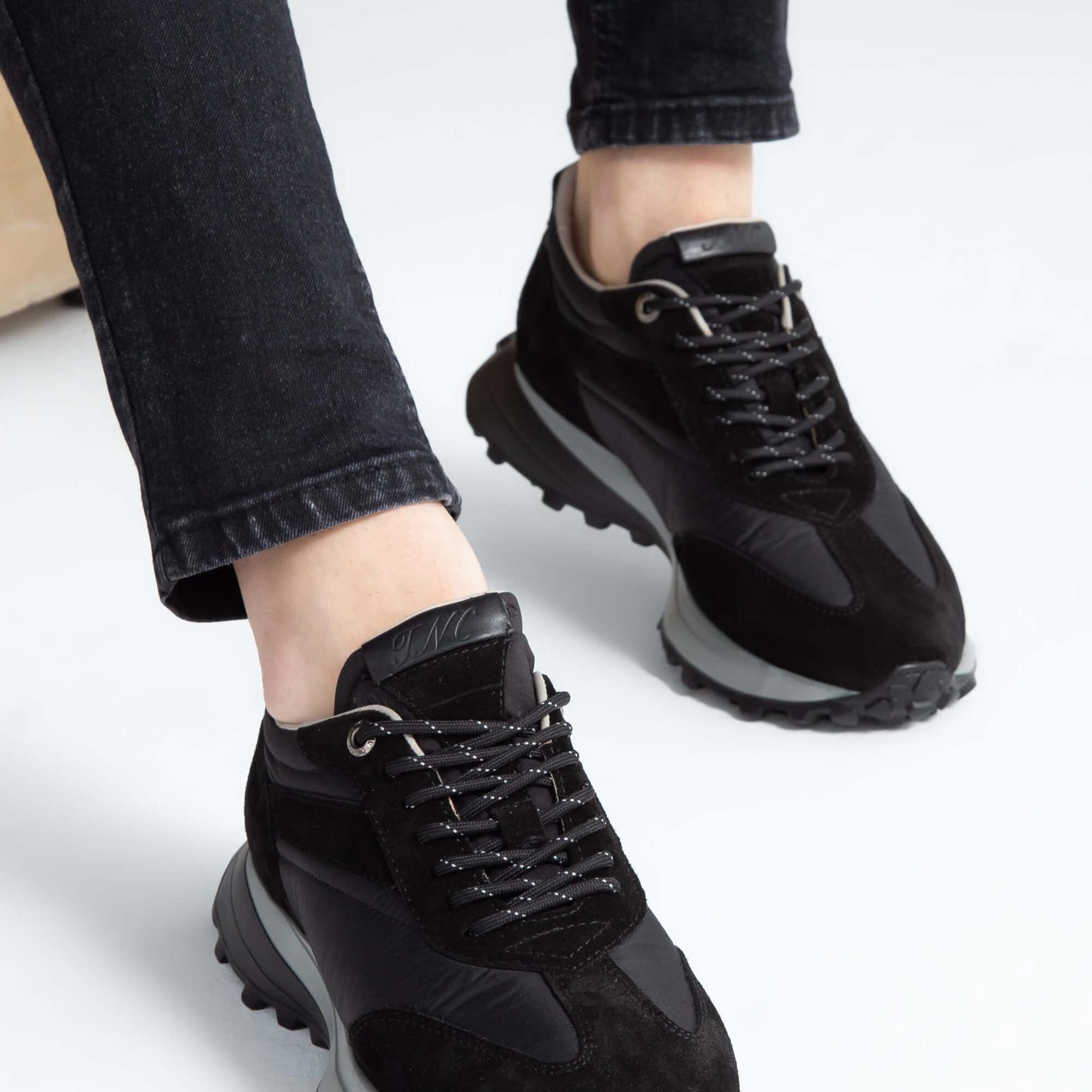 Tamer Tanca Erkek Hakiki Deri Siyah Sneakers & Spor Ayakkabı