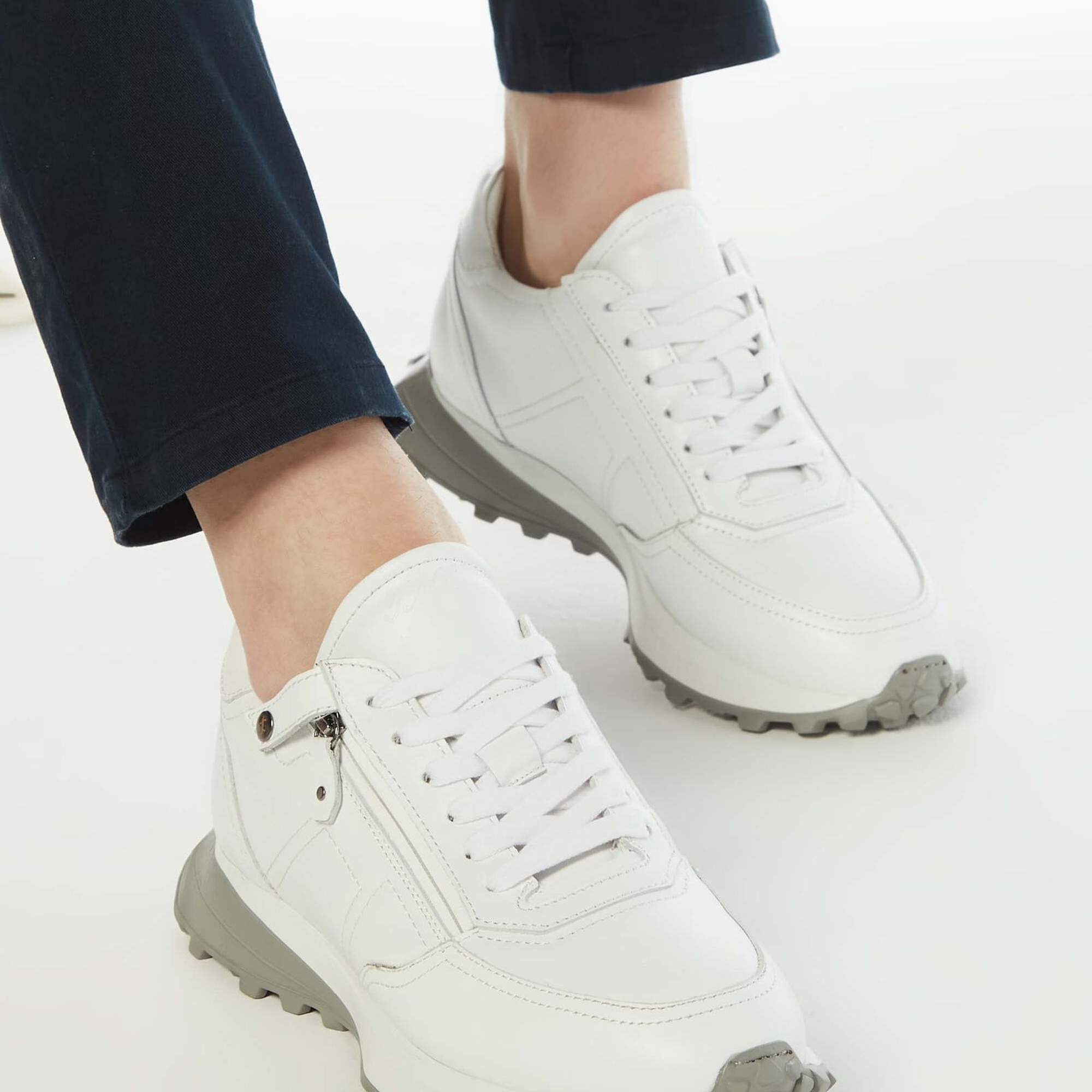 Tamer Tanca Erkek Hakiki Deri Beyaz Sneakers & Spor Ayakkabı