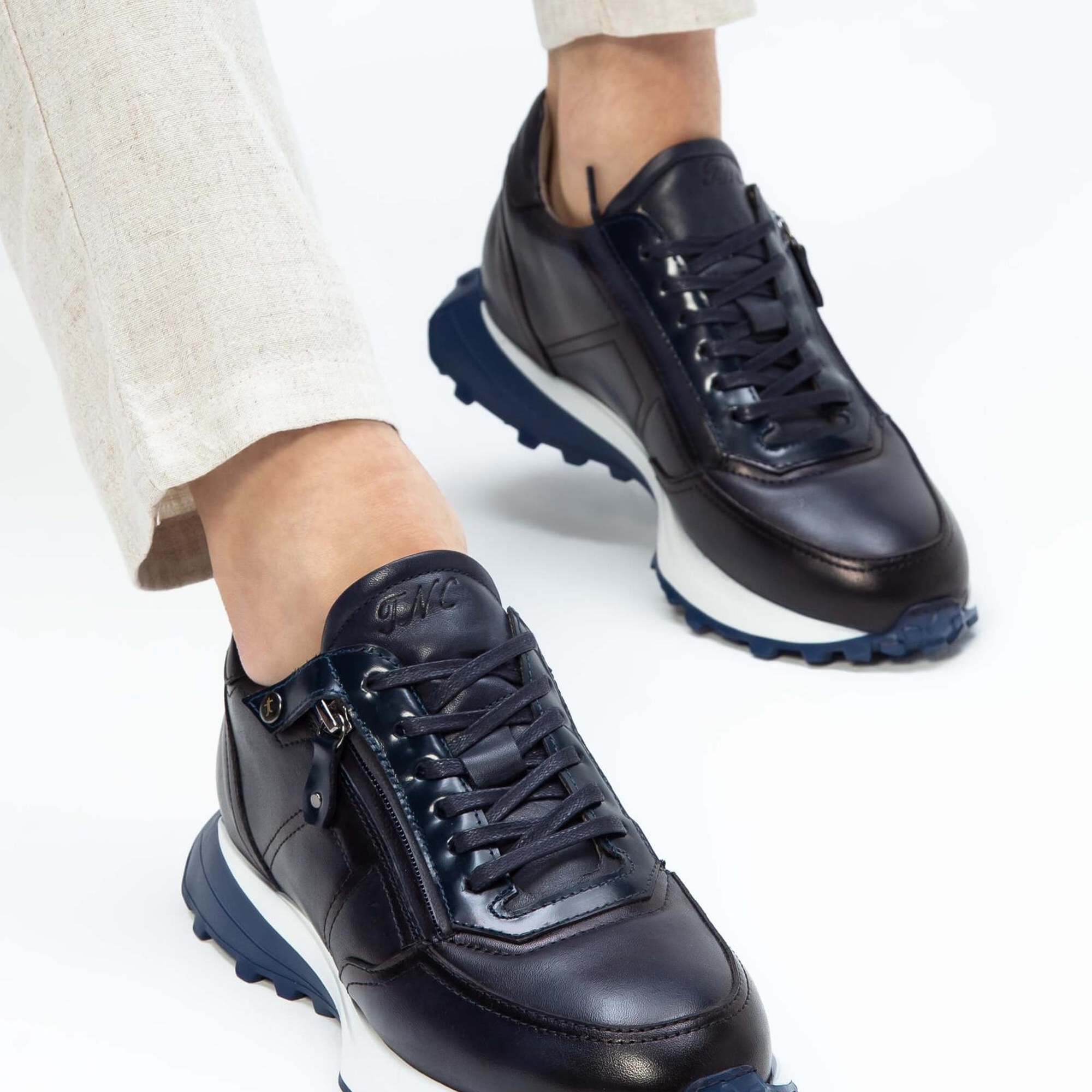 Tamer Tanca Erkek Hakiki Deri Lacivert Sneakers & Spor Ayakkabı