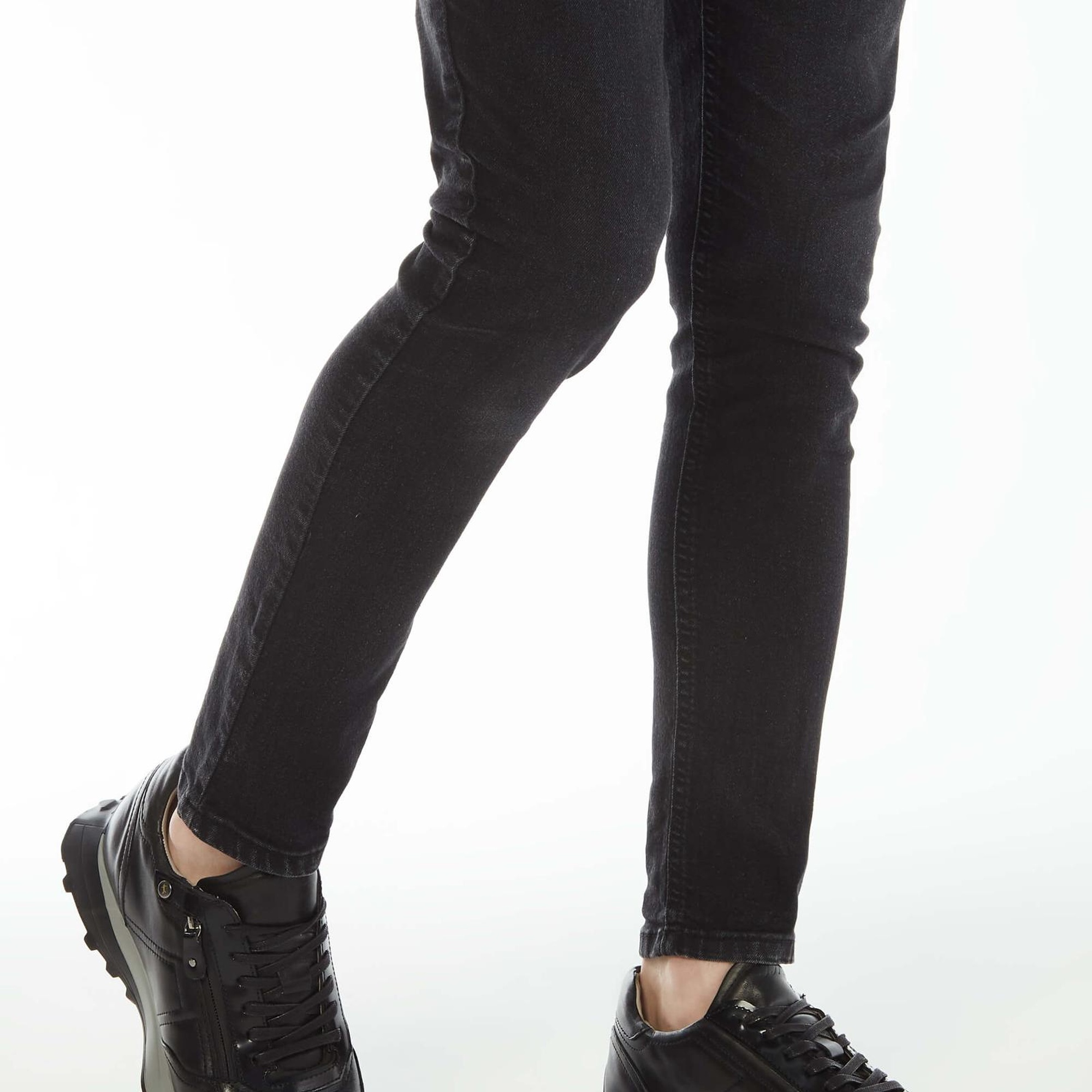 Tamer Tanca Erkek Hakiki Deri Siyah Sneakers & Spor Ayakkabı