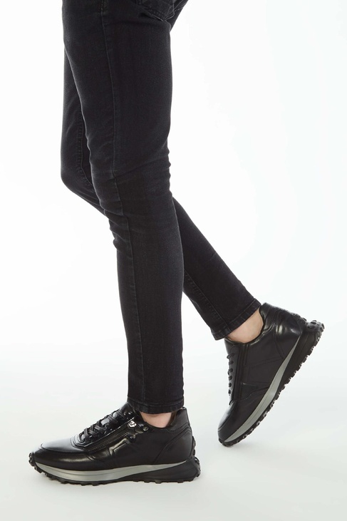  Tamer Tanca Erkek Hakiki Deri Siyah Sneakers & Spor Ayakkabı