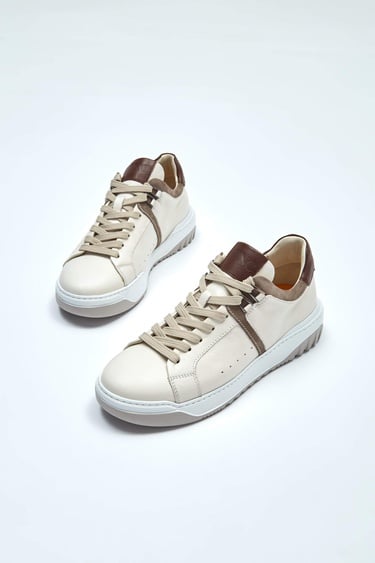  Tamer Tanca Erkek Hakiki Deri Bej Sneakers & Spor Ayakkabı