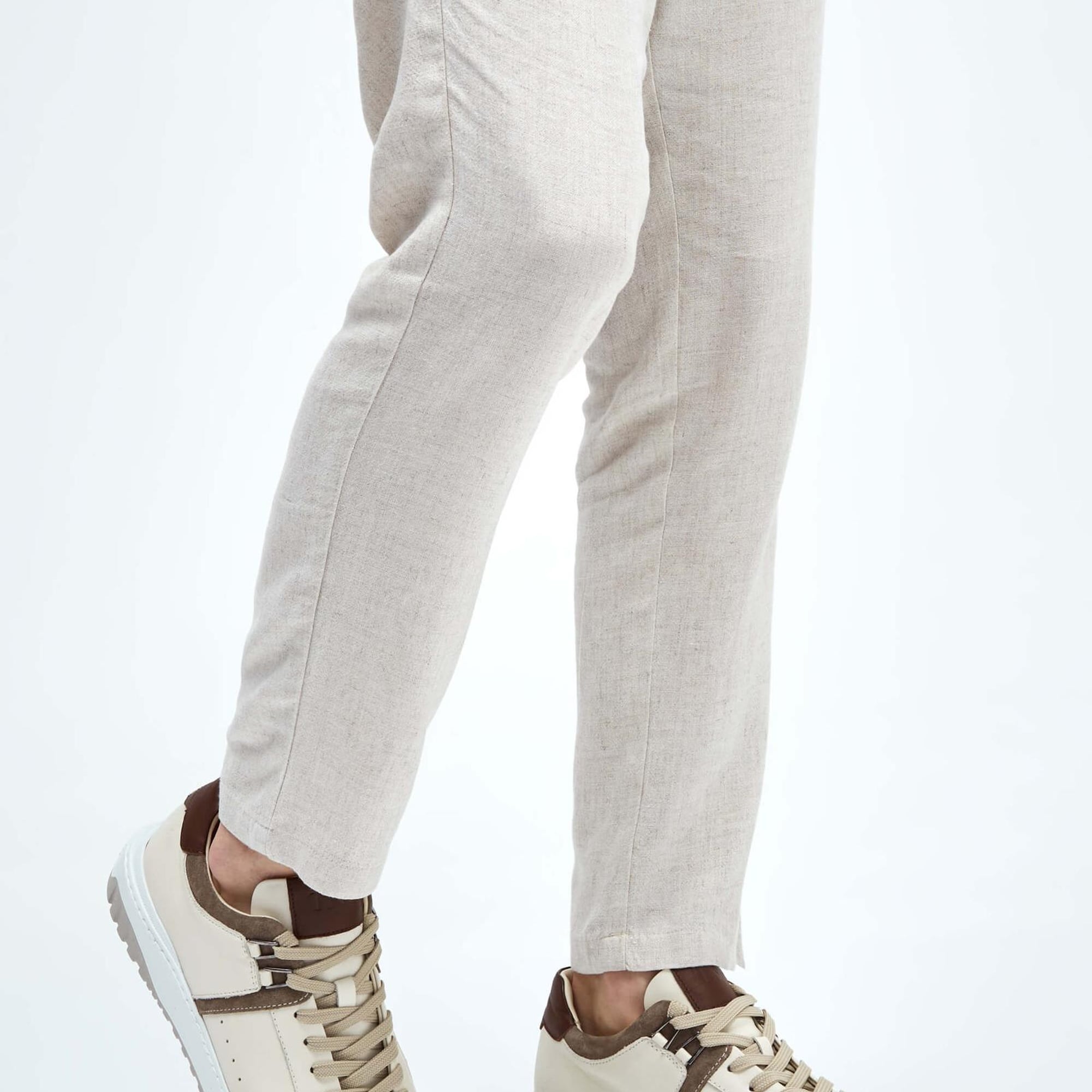 Tamer Tanca Erkek Hakiki Deri Bej Sneakers & Spor Ayakkabı