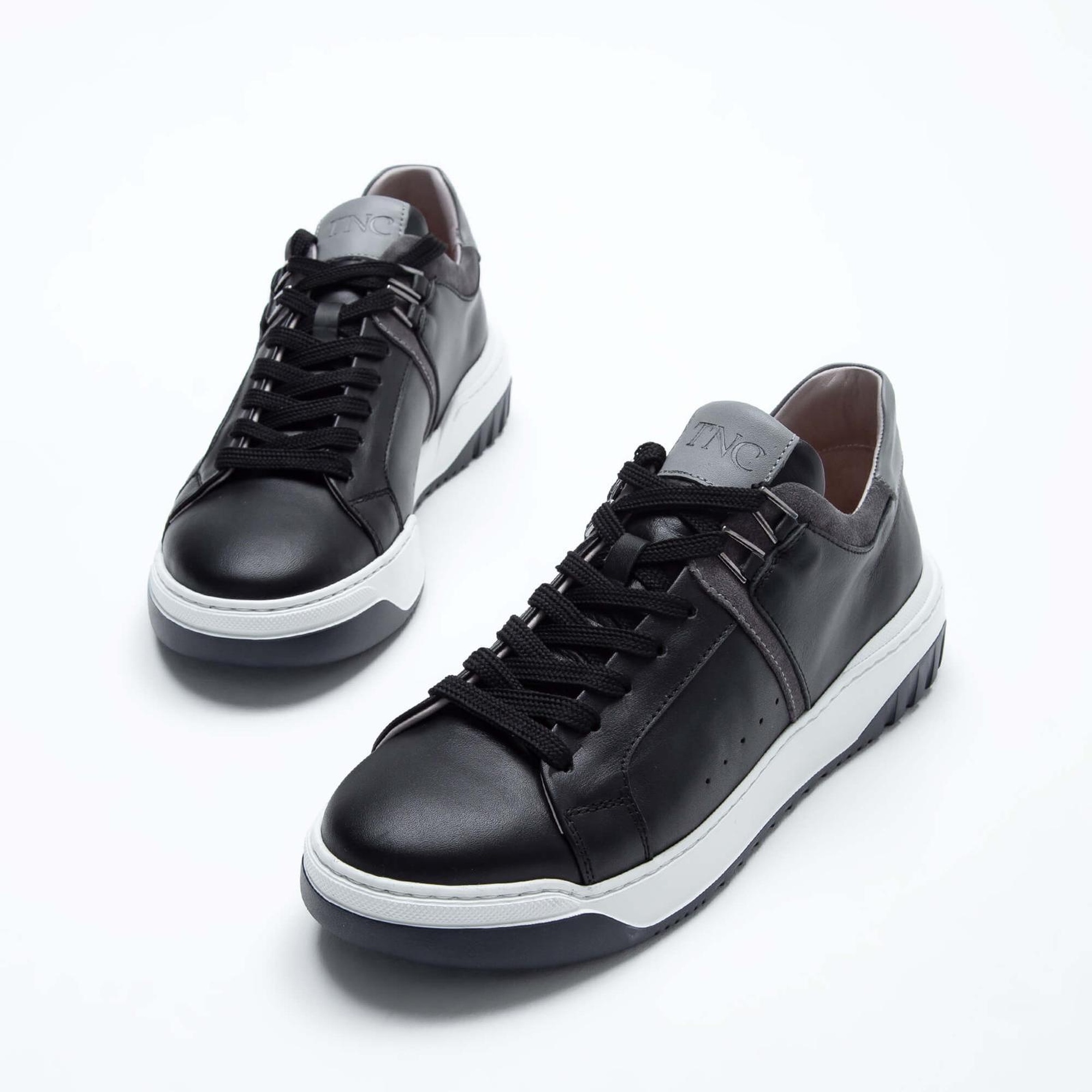 Tamer Tanca Erkek Hakiki Deri Siyah Sneakers & Spor Ayakkabı