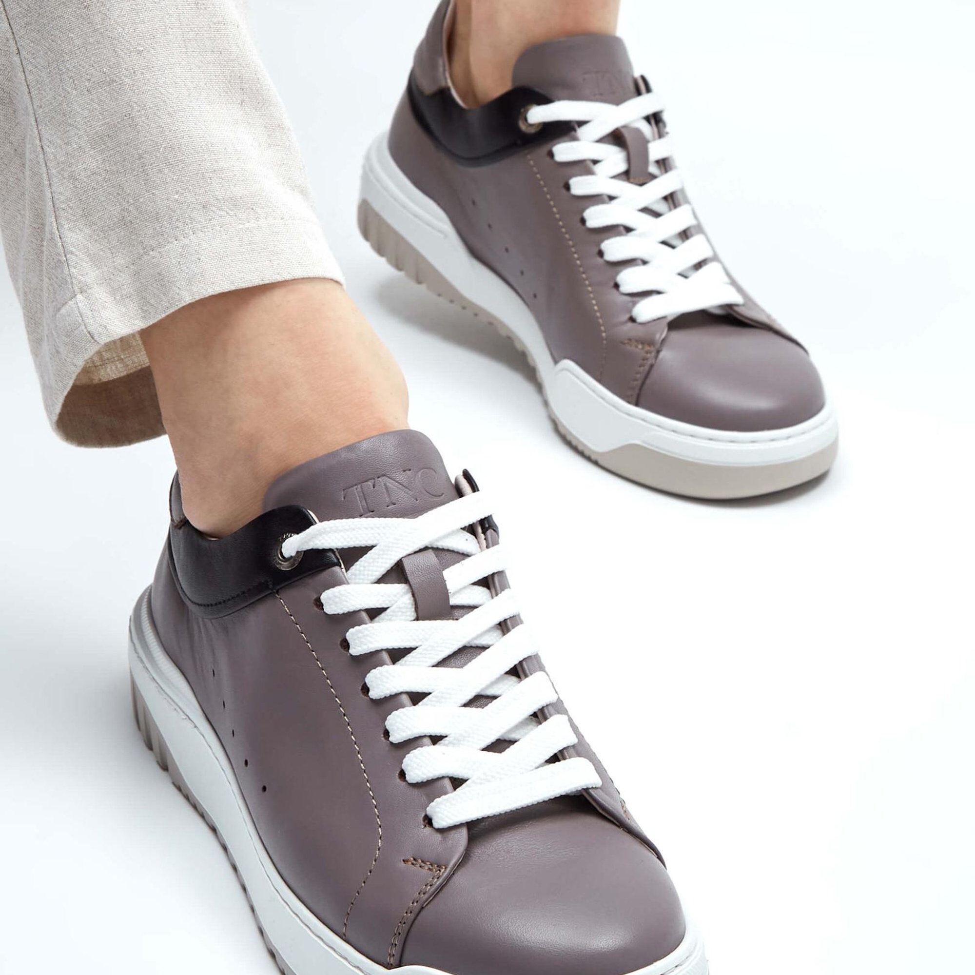 Tamer Tanca Erkek Hakiki Deri Vizon Napa Sneakers & Spor Ayakkabı