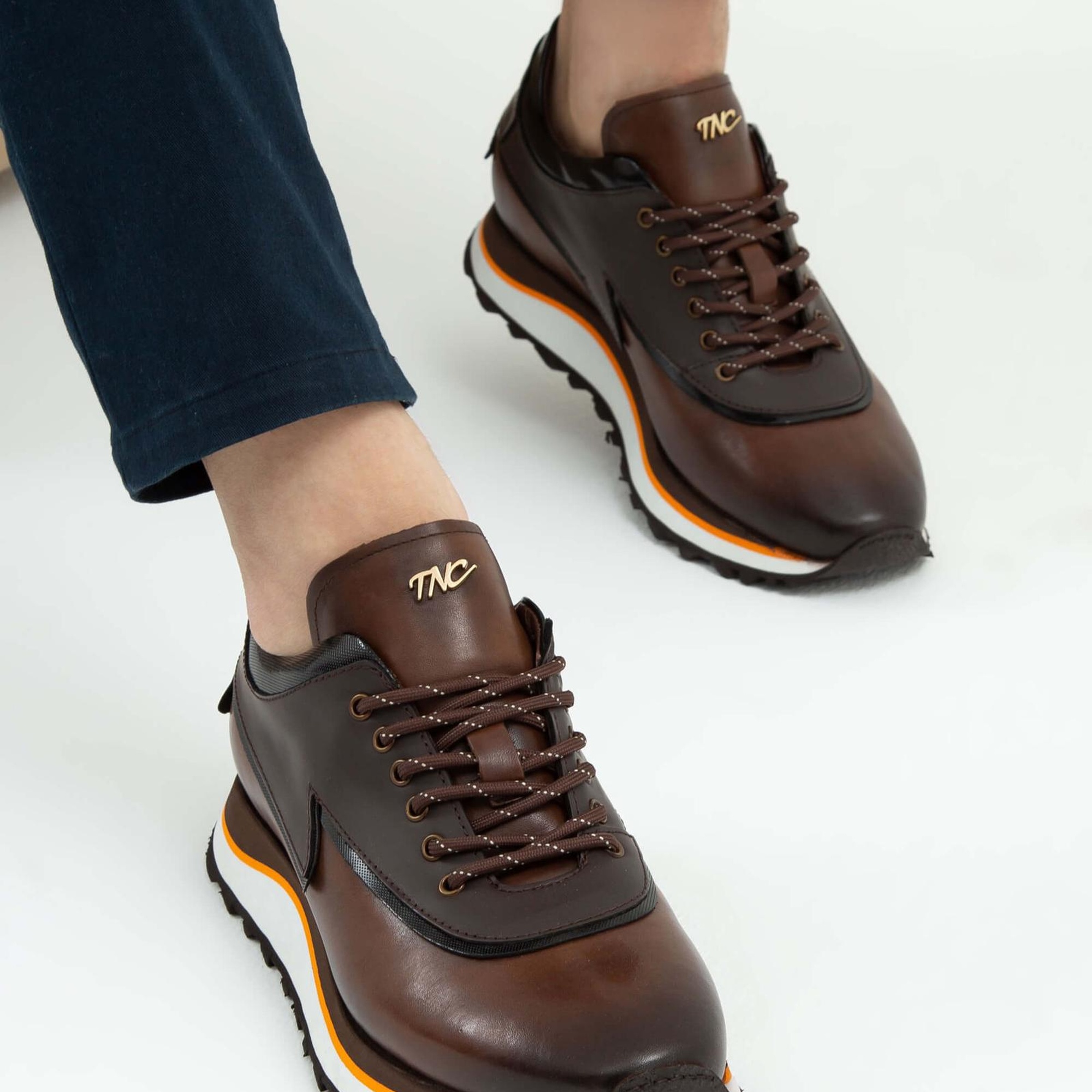 Tamer Tanca Erkek Hakiki Deri Kahverengi Sneakers & Spor Ayakkabı