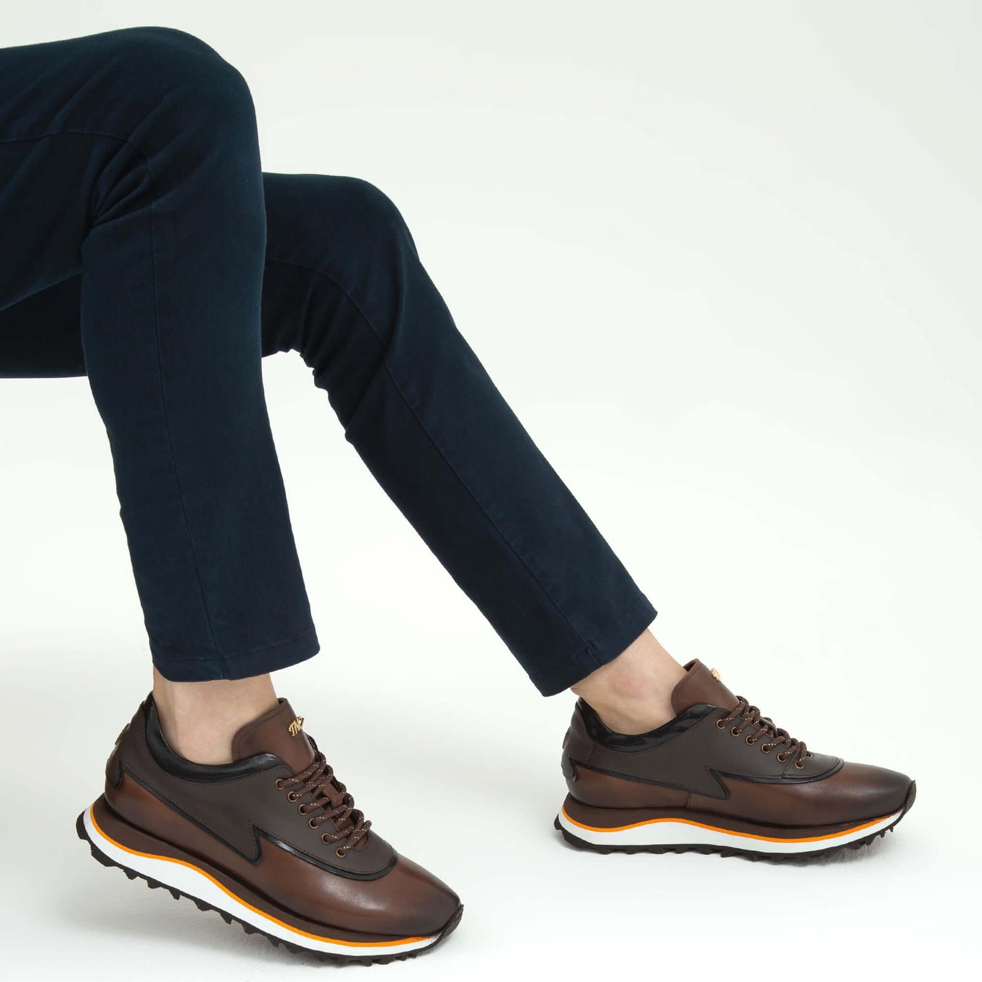 Tamer Tanca Erkek Hakiki Deri Kahverengi Sneakers & Spor Ayakkabı