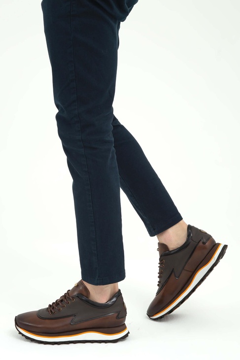  Tamer Tanca Erkek Hakiki Deri Kahverengi Sneakers & Spor Ayakkabı