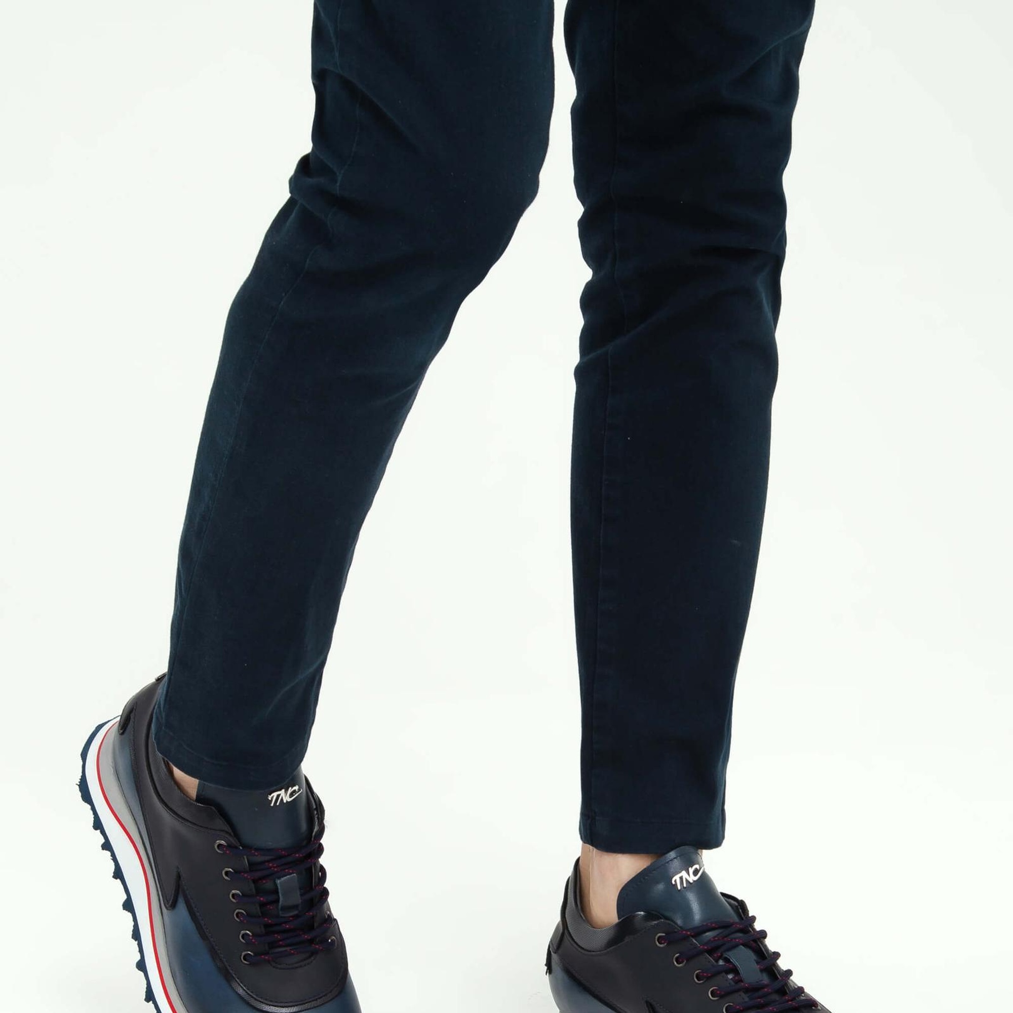 Tamer Tanca Erkek Hakiki Deri Lacivert Sneakers & Spor Ayakkabı