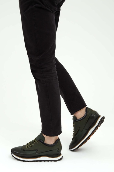  Tamer Tanca Erkek Hakiki Deri Haki Sneakers & Spor Ayakkabı