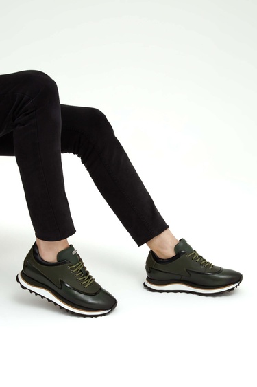  Tamer Tanca Erkek Hakiki Deri Haki Sneakers & Spor Ayakkabı