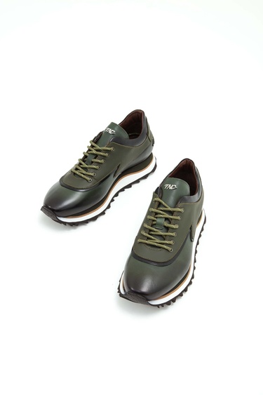  Tamer Tanca Erkek Hakiki Deri Haki Sneakers & Spor Ayakkabı