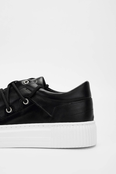  Tamer Tanca Erkek Hakiki Deri Siyah Sneakers & Spor Ayakkabı