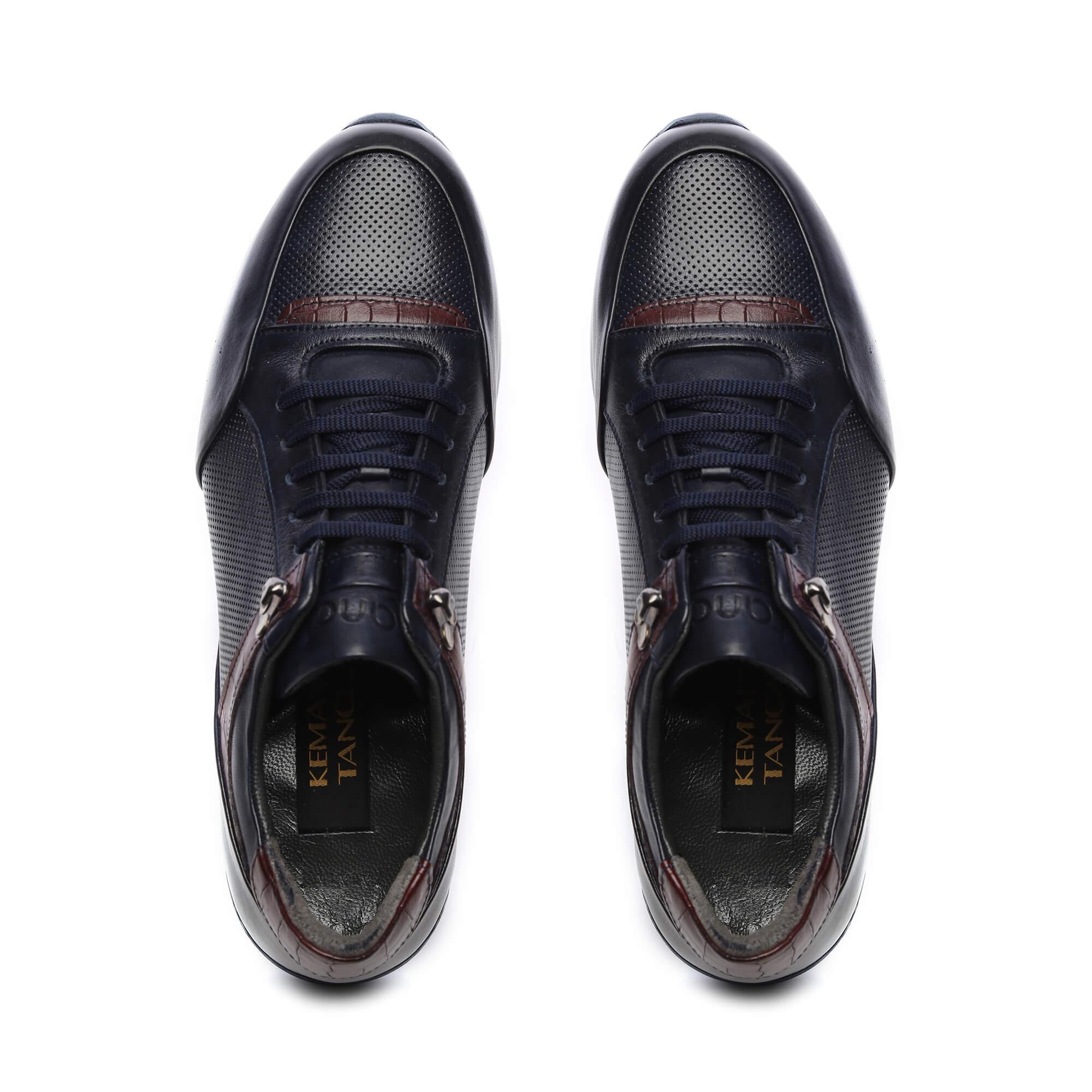 Tamer Tanca Erkek Hakiki Deri Lacivert Sneakers & Spor Ayakkabı