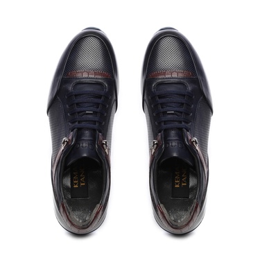  Tamer Tanca Erkek Hakiki Deri Lacivert Sneakers & Spor Ayakkabı