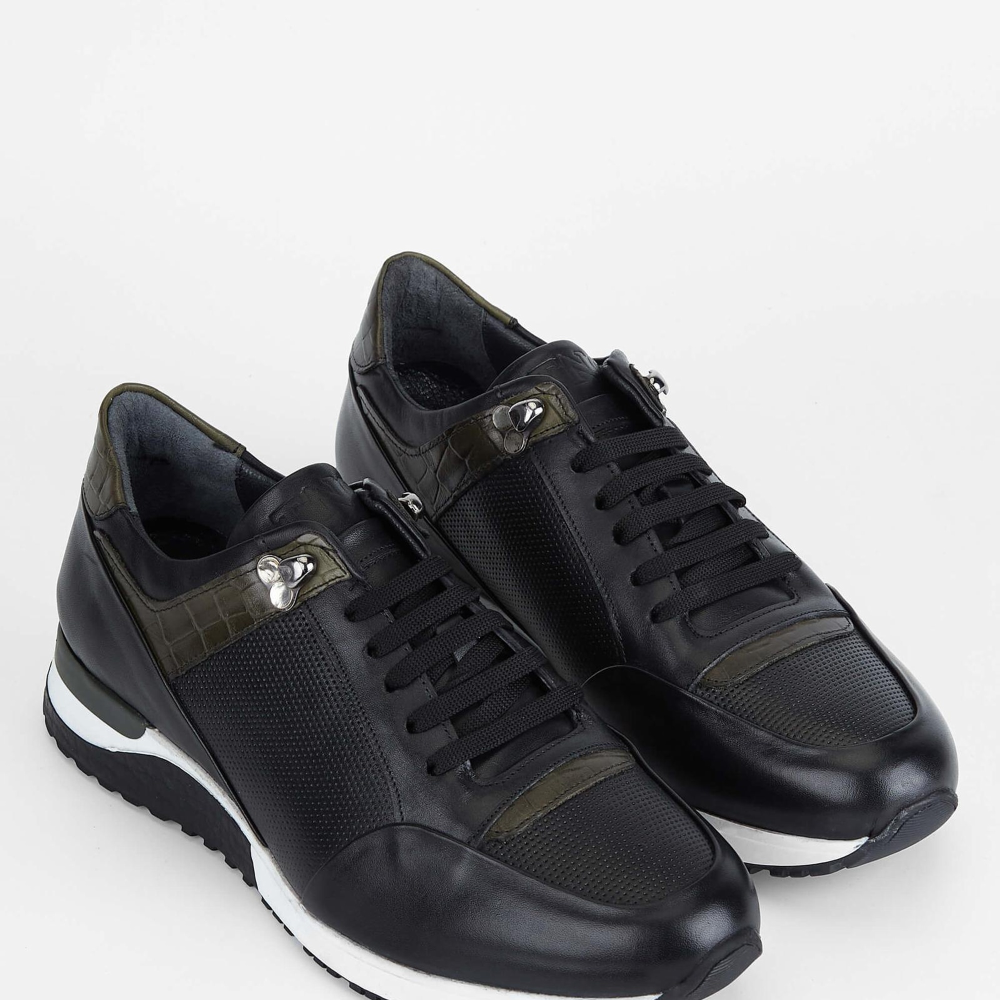 Tamer Tanca Erkek Hakiki Deri Siyah Sneakers & Spor Ayakkabı