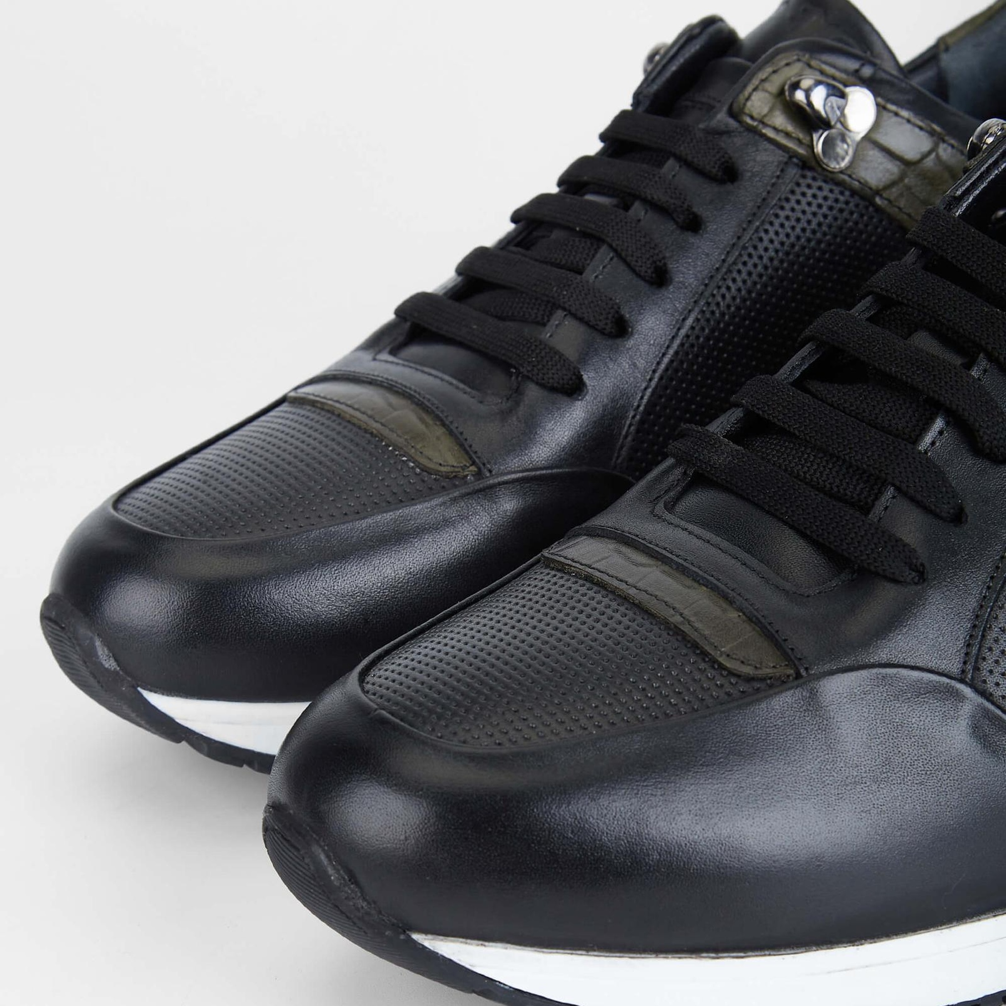 Tamer Tanca Erkek Hakiki Deri Siyah Sneakers & Spor Ayakkabı