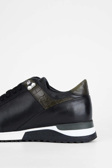  Tamer Tanca Erkek Hakiki Deri Siyah Sneakers & Spor Ayakkabı