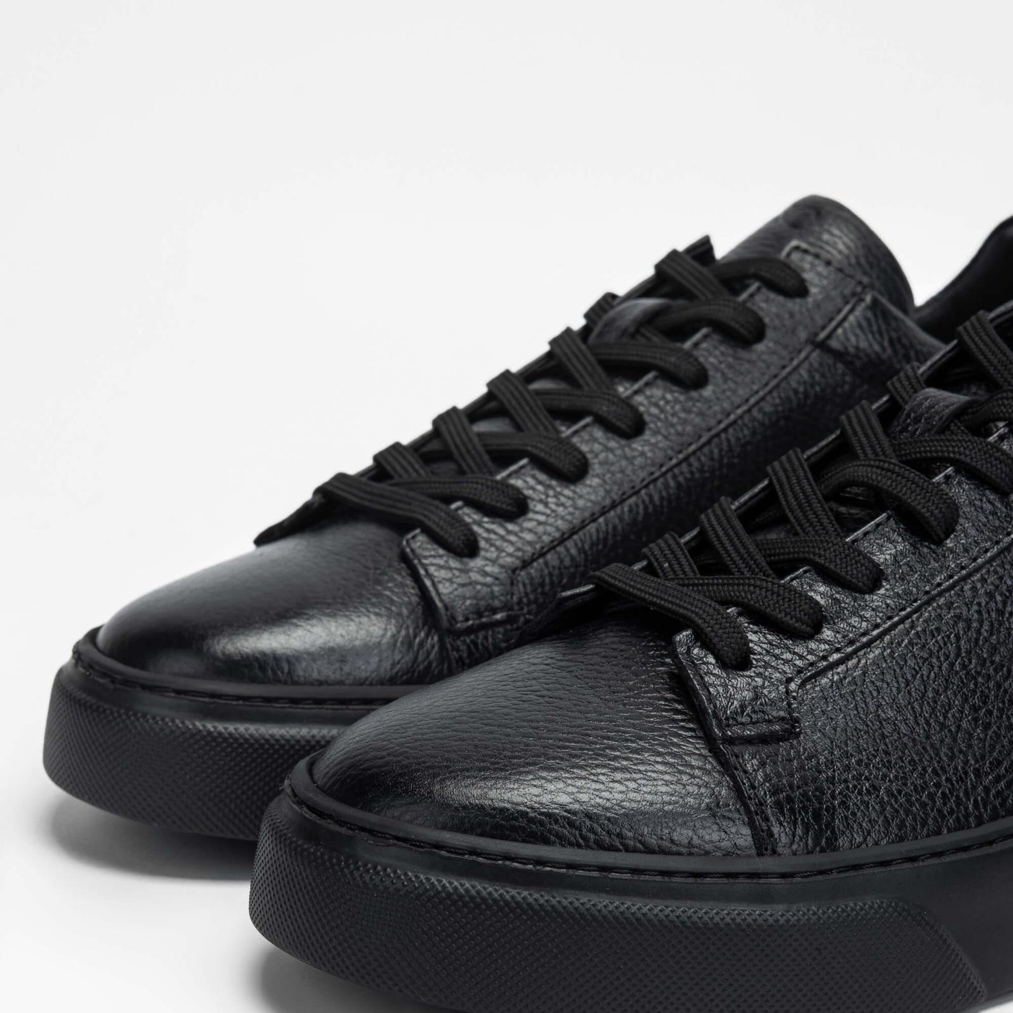 Tamer Tanca Erkek Hakiki Deri Siyah Taban Sneakers & Spor Ayakkabı