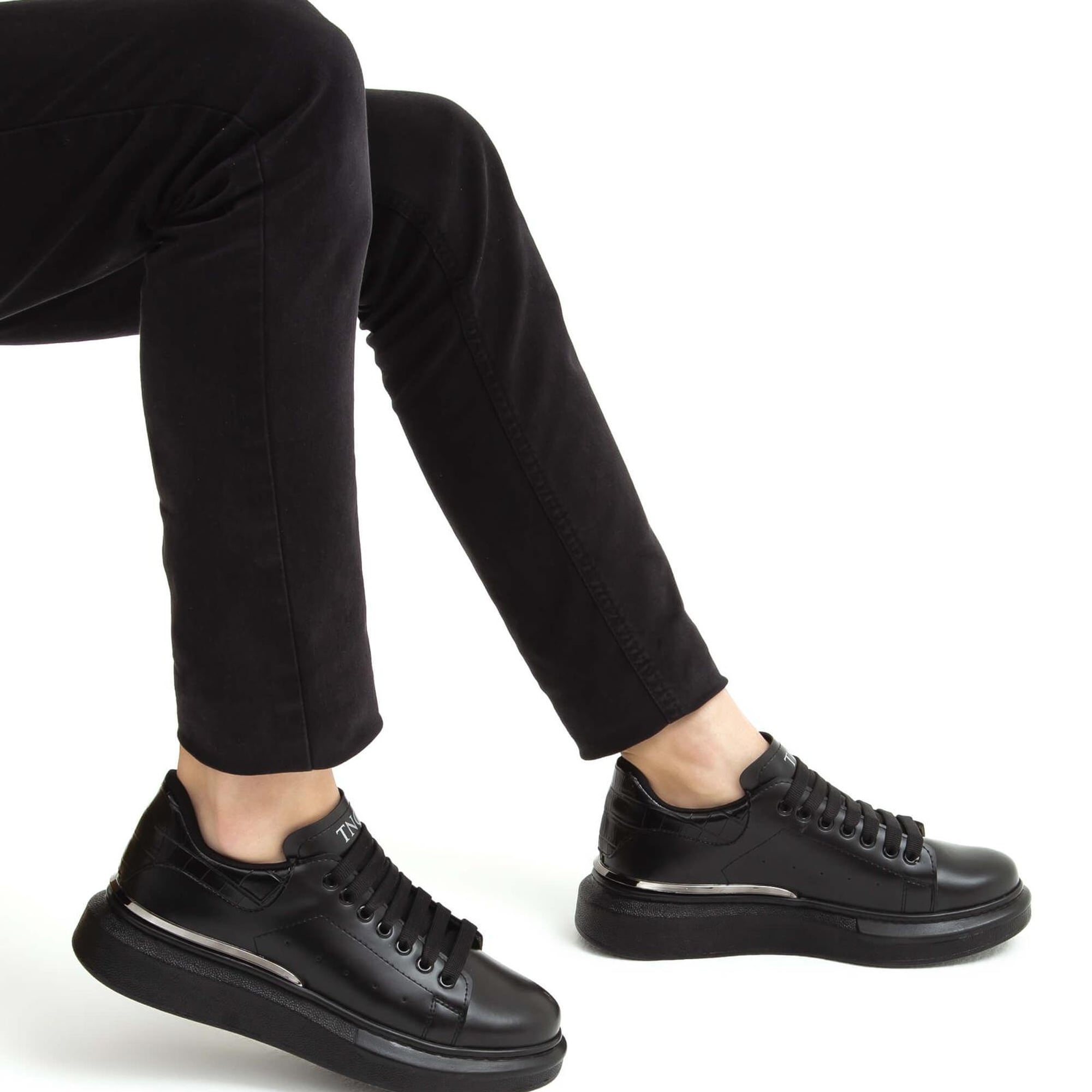 Tamer Tanca Erkek Vegan Siyah Sneakers & Spor Ayakkabı