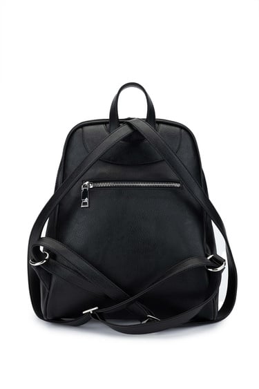  Tamer Tanca Kadın Vegan Siyah Sırt Çantası