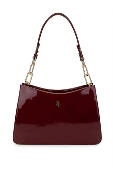 Tamer Tanca Kadın Vegan Bordo Rugan Omuz Çanta
