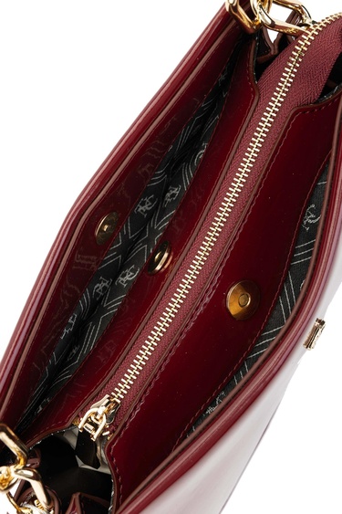  Tamer Tanca Kadın Vegan Bordo Rugan Omuz Çanta