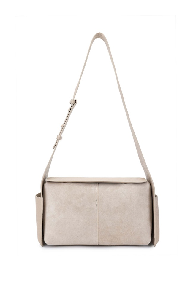  Tamer Tanca Kadın Deri/Vegan Bej Süet Omuz Çanta