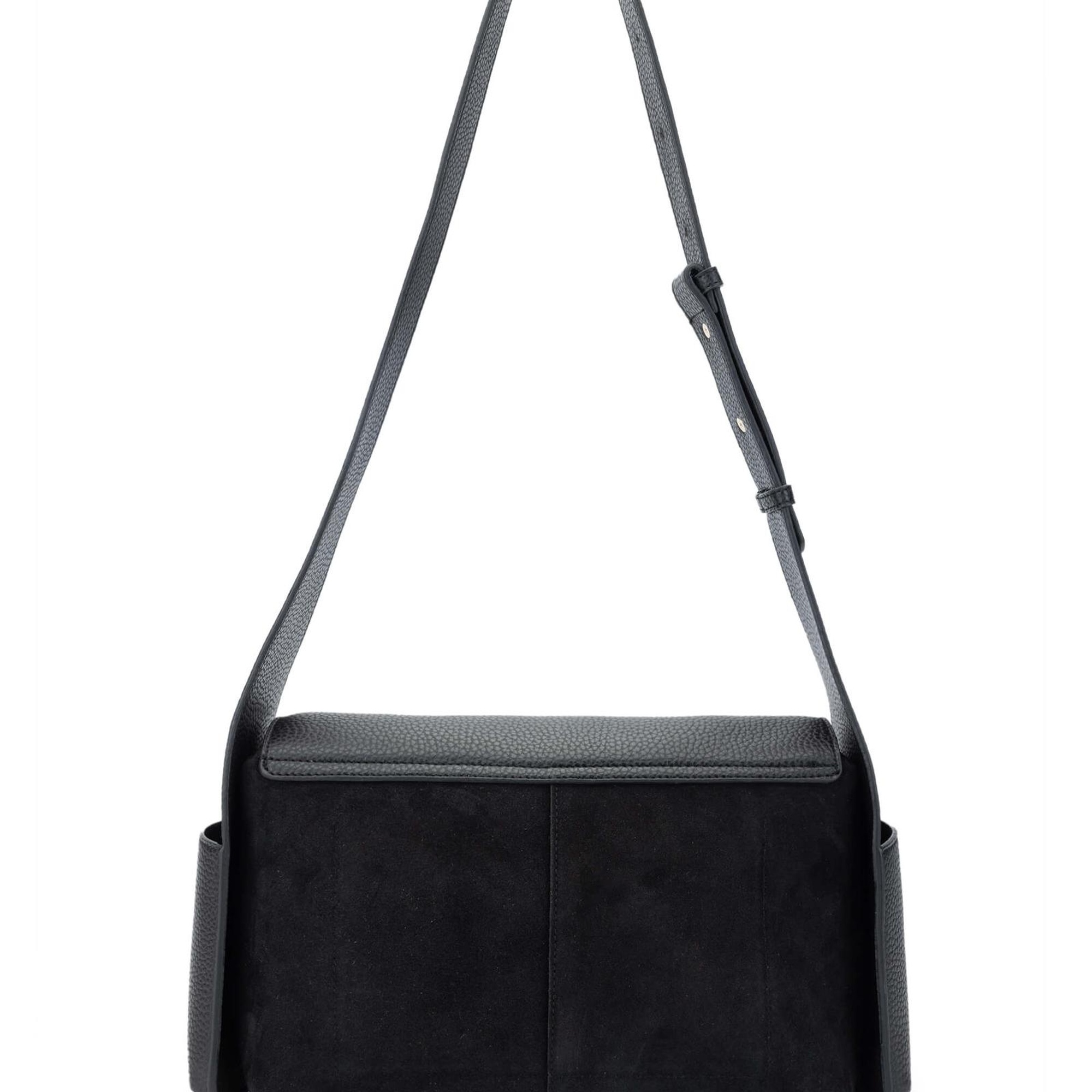 Tamer Tanca Kadın Deri/Vegan Siyah Süet Omuz Çanta