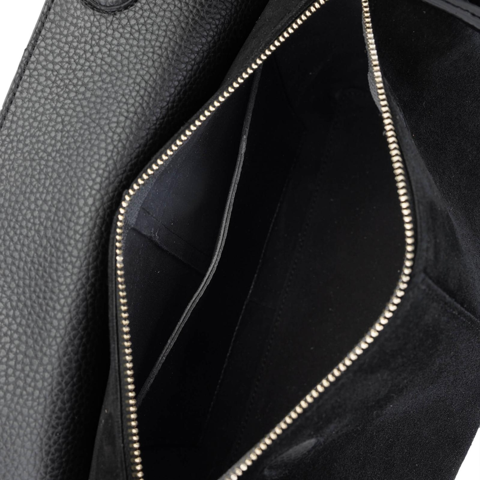 Tamer Tanca Kadın Deri/Vegan Siyah Süet Omuz Çanta