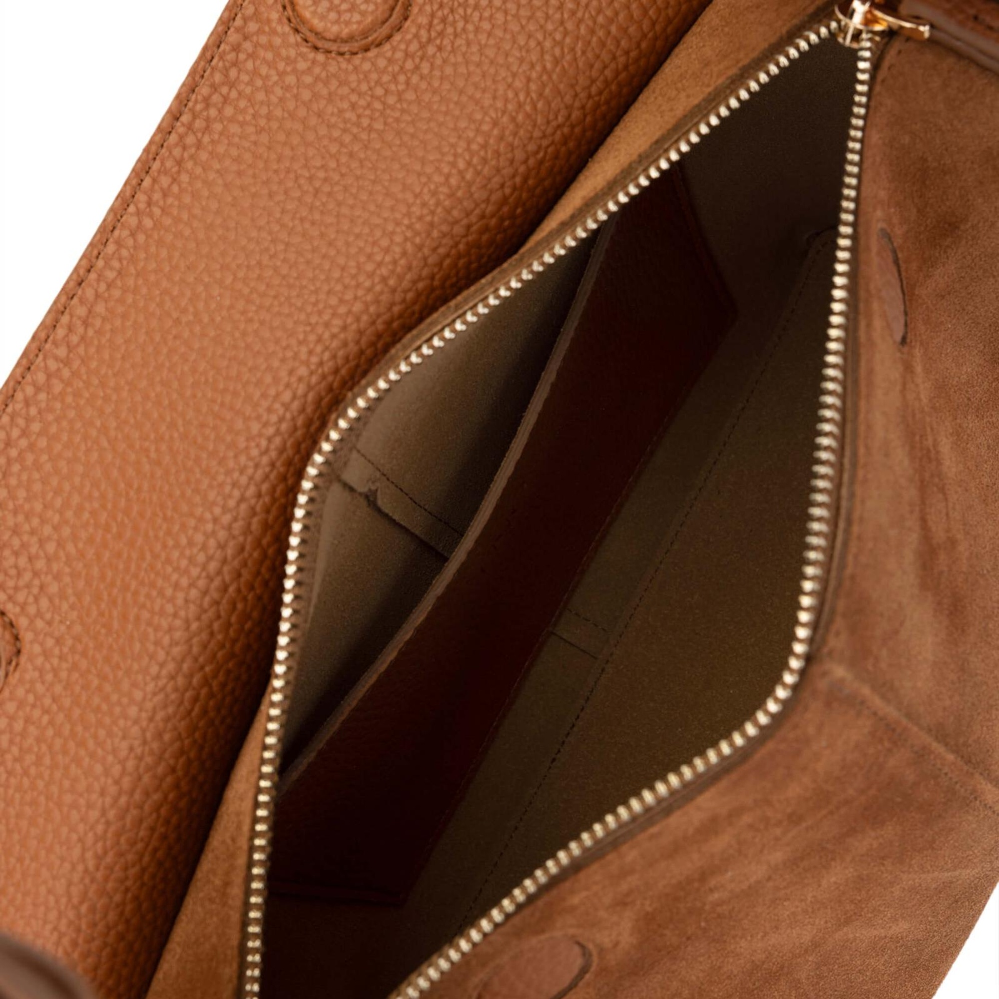 Tamer Tanca Kadın Deri/Vegan Taba Süet  Omuz Çanta