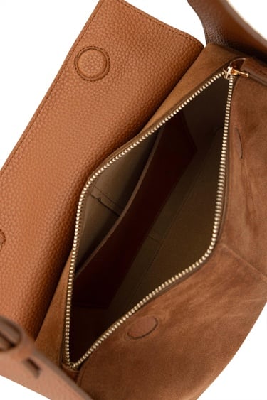  Tamer Tanca Kadın Deri/Vegan Taba Süet  Omuz Çanta