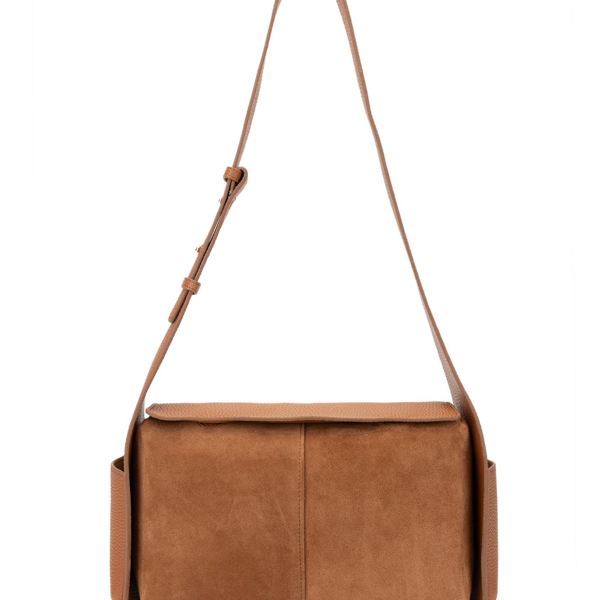 Tamer Tanca Kadın Deri/Vegan Taba Süet  Omuz Çanta