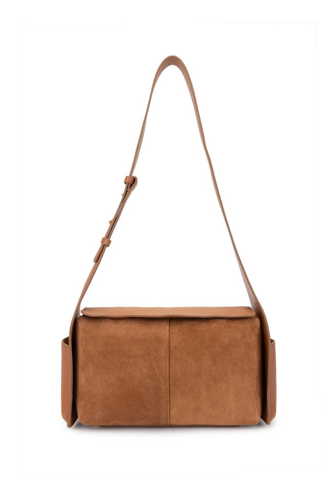  Tamer Tanca Kadın Deri/Vegan Taba Süet  Omuz Çanta