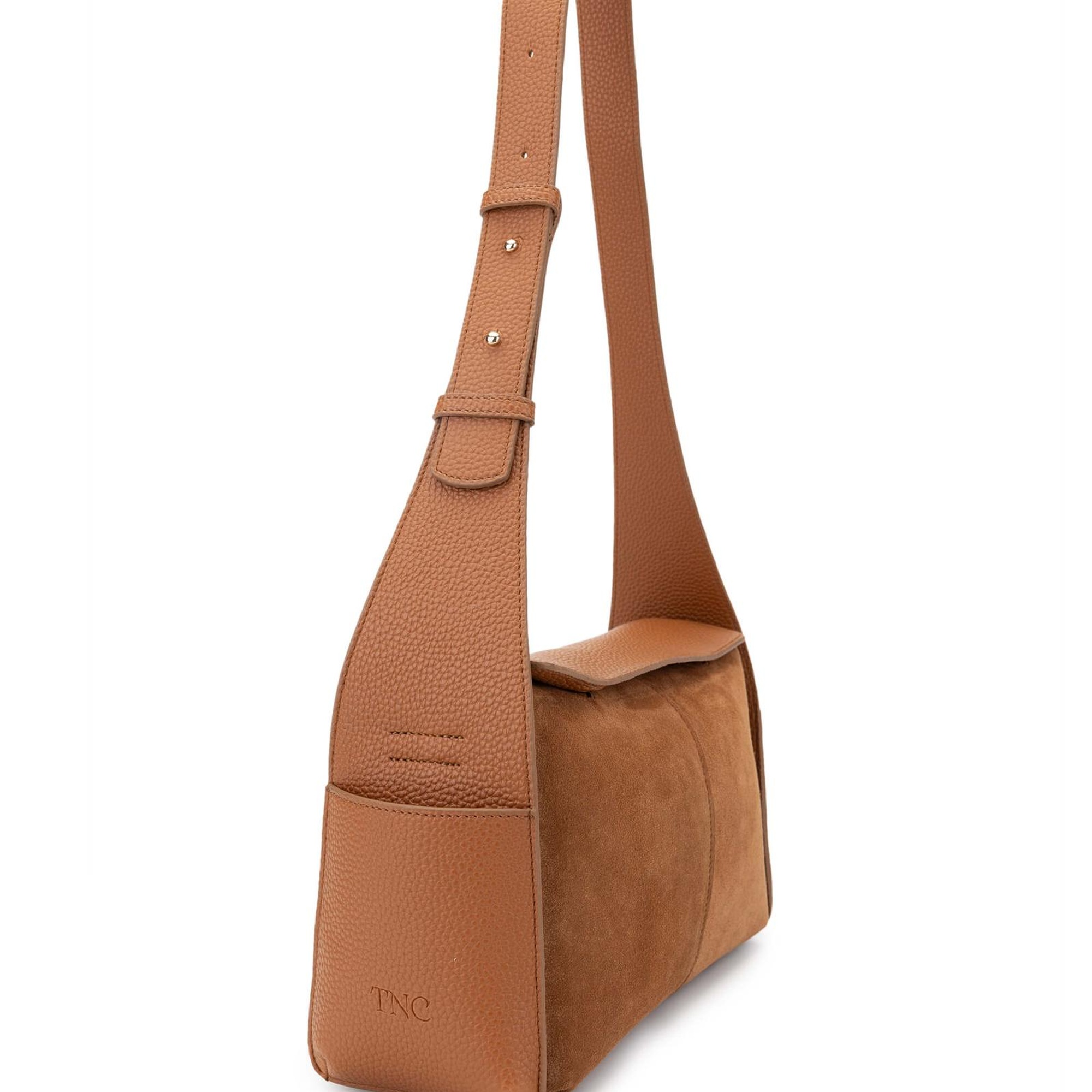 Tamer Tanca Kadın Deri/Vegan Taba Süet  Omuz Çanta