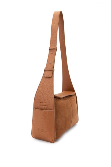  Tamer Tanca Kadın Deri/Vegan Taba Süet  Omuz Çanta