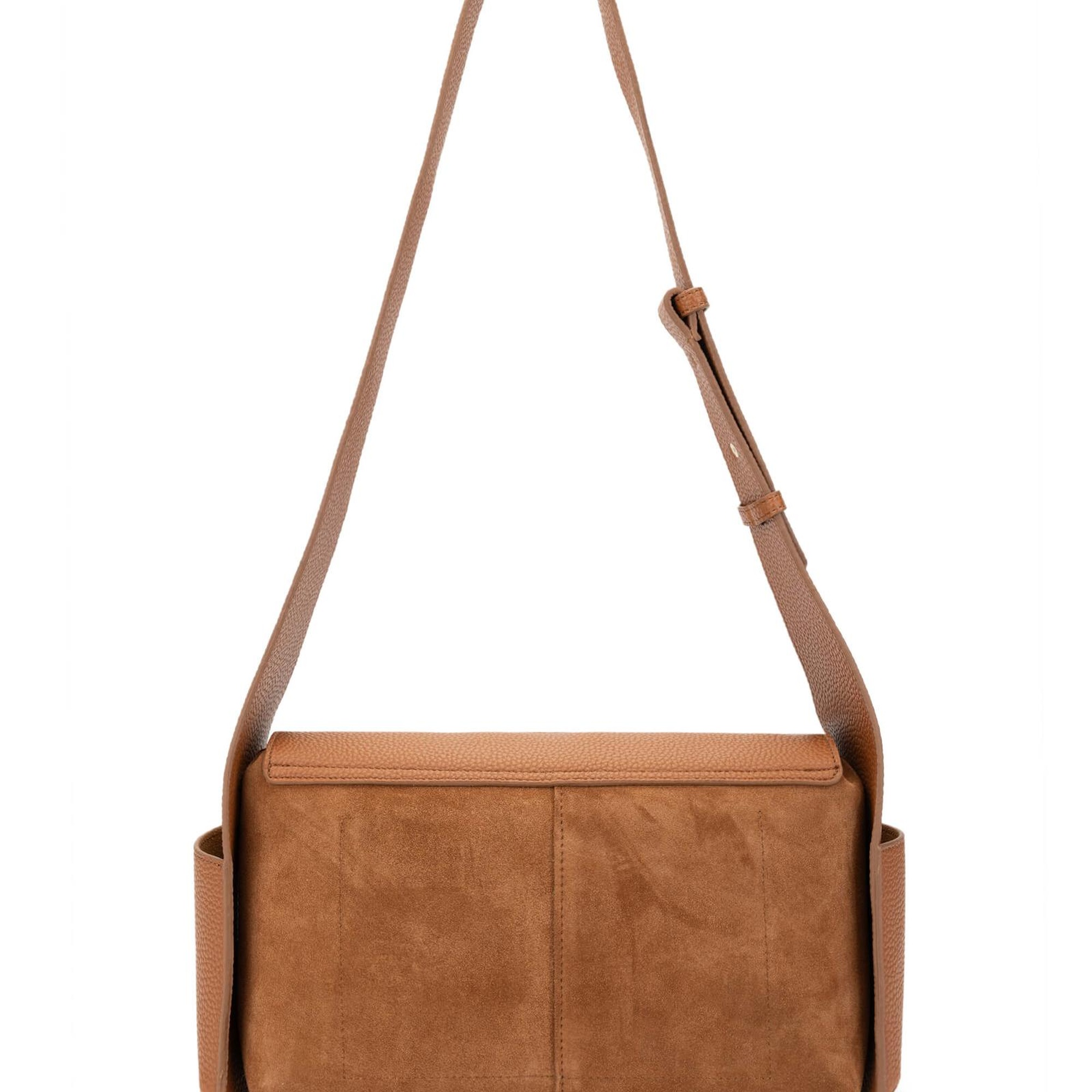 Tamer Tanca Kadın Deri/Vegan Taba Süet  Omuz Çanta